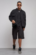 Оптом Джинсовая куртка мужская черного цвета 12776Ch в Кемерово, фото 10