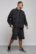 Оптом Джинсовая куртка мужская черного цвета 12776Ch, фото 3