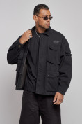 Оптом Джинсовая куртка мужская черного цвета 12776Ch в Тюмени, фото 5