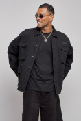 Оптом Джинсовая куртка мужская черного цвета 12776Ch, фото 6