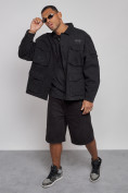 Оптом Джинсовая куртка мужская черного цвета 12776Ch в Новосибирске, фото 7