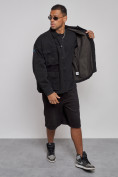 Оптом Джинсовая куртка мужская черного цвета 12776Ch в Волгоградке, фото 8