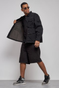 Оптом Джинсовая куртка мужская черного цвета 12776Ch в Кемерово, фото 9