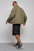 Оптом Джинсовая куртка мужская цвета хаки 12776Kh в  Красноярске, фото 10