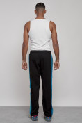 Оптом Широкие спортивные штаны трикотажные мужские черного цвета 12903Ch в Баку, фото 20