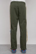 Оптом Широкие спортивные штаны трикотажные мужские цвета хаки 12903Kh, фото 12