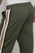 Оптом Широкие спортивные штаны трикотажные мужские цвета хаки 12903Kh, фото 20
