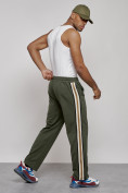 Оптом Широкие спортивные штаны трикотажные мужские цвета хаки 12903Kh во Владивостоке, фото 25
