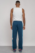 Оптом Широкие спортивные штаны трикотажные мужские синего цвета 12903S в Новокузнецке, фото 5