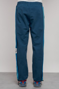 Оптом Широкие спортивные штаны трикотажные мужские синего цвета 12903S, фото 9