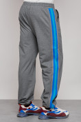 Оптом Широкие спортивные штаны трикотажные мужские серого цвета 12903Sr в Казани, фото 13
