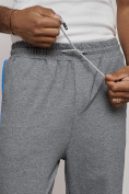 Оптом Широкие спортивные штаны трикотажные мужские серого цвета 12903Sr в Тюмени, фото 14