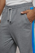 Оптом Широкие спортивные штаны трикотажные мужские серого цвета 12903Sr в Ростове-на-Дону, фото 15