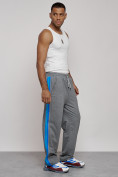 Оптом Широкие спортивные штаны трикотажные мужские серого цвета 12903Sr, фото 3