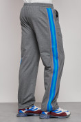 Оптом Широкие спортивные штаны трикотажные мужские серого цвета 12903Sr в Воронеже, фото 9