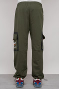 Оптом Широкие спортивные брюки трикотажные мужские цвета хаки 12908Kh в Оренбурге, фото 10