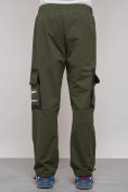 Оптом Широкие спортивные брюки трикотажные мужские цвета хаки 12908Kh в Саратове, фото 13