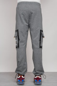 Оптом Широкие спортивные брюки трикотажные мужские серого цвета 12908Sr, фото 12