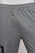 Оптом Широкие спортивные брюки трикотажные мужские серого цвета 12908Sr, фото 17