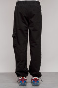 Оптом Широкие спортивные брюки трикотажные мужские черного цвета 12910Ch, фото 10