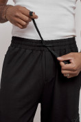 Оптом Широкие спортивные брюки трикотажные мужские черного цвета 12910Ch, фото 11