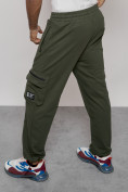 Оптом Широкие спортивные брюки трикотажные мужские цвета хаки 12910Kh, фото 20