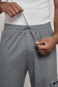 Оптом Широкие спортивные брюки трикотажные мужские серого цвета 12910Sr, фото 14