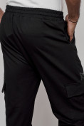 Оптом Брюки джоггеры спортивны мужские черного цвета 12918Ch, фото 16