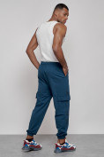 Оптом Брюки джоггеры спортивны мужские синего цвета 12918S, фото 20