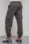 Оптом Спортивные мужские джоггеры из бархатного трикотажа серого цвета 12926Sr в Астане, фото 11