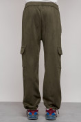 Оптом Спортивные мужские штаны из бархатного трикотажа цвета хаки 12929Kh, фото 23