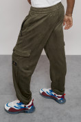 Оптом Спортивные мужские штаны из бархатного трикотажа цвета хаки 12929Kh, фото 26