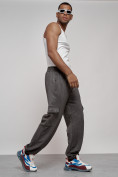Оптом Спортивные мужские штаны из бархатного трикотажа серого цвета 12929Sr, фото 23