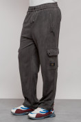 Оптом Спортивные мужские штаны из бархатного трикотажа серого цвета 12929Sr в Тюмени, фото 26