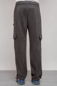 Оптом Спортивные мужские штаны из бархатного трикотажа серого цвета 12929Sr, фото 28