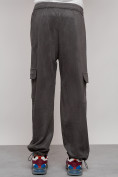 Оптом Спортивные мужские штаны из бархатного трикотажа серого цвета 12929Sr, фото 31