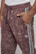 Оптом Брюки джоггеры спортивны мужские коричневого цвета 12931K, фото 13