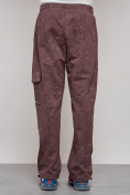 Оптом Широкие спортивные брюки трикотажные мужские коричневого цвета 12932K, фото 13