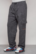 Оптом Широкие спортивные брюки трикотажные мужские серого цвета 12932Sr в Челябинске, фото 10