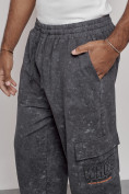 Оптом Широкие спортивные брюки трикотажные мужские серого цвета 12932Sr, фото 13