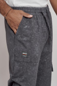 Оптом Широкие спортивные брюки трикотажные мужские серого цвета 12932Sr в Казани, фото 14