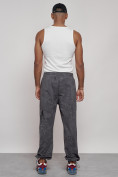 Оптом Широкие спортивные брюки трикотажные мужские серого цвета 12932Sr в Перми, фото 4