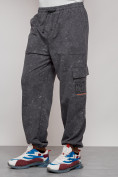 Оптом Широкие спортивные брюки трикотажные мужские серого цвета 12932Sr в Саратове, фото 7