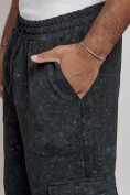 Оптом Широкие спортивные брюки трикотажные мужские темно-зеленого цвета 12932TZ, фото 12