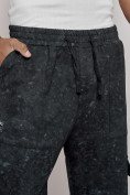 Оптом Широкие спортивные брюки трикотажные мужские темно-зеленого цвета 12932TZ, фото 15