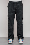 Оптом Широкие спортивные брюки трикотажные мужские темно-зеленого цвета 12932TZ в Самаре, фото 9