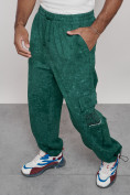 Оптом Широкие спортивные брюки трикотажные мужские зеленого цвета 12932Z в Челябинске, фото 21