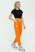 Оптом Штаны джоггеры женские оранжевого цвета 1302O в Перми, фото 4