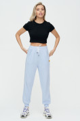 Оптом Спортивные брюки женские голубого цвета 1306Gl в Перми, фото 3