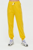 Оптом Спортивные брюки женские желтого цвета 1306J, фото 7